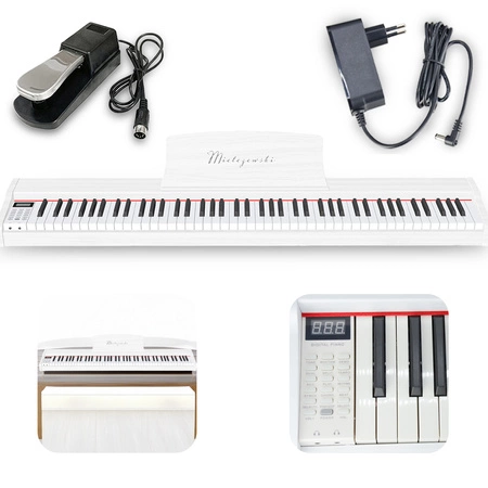 Pianino cyfrowe dynamiczne TIENTO białe Mielczewski