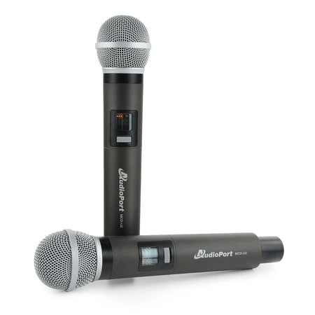 Zestaw mikrofonów bezprzewodowych doręcznych UHF+ stacja ładująca Audioport MCD-U2