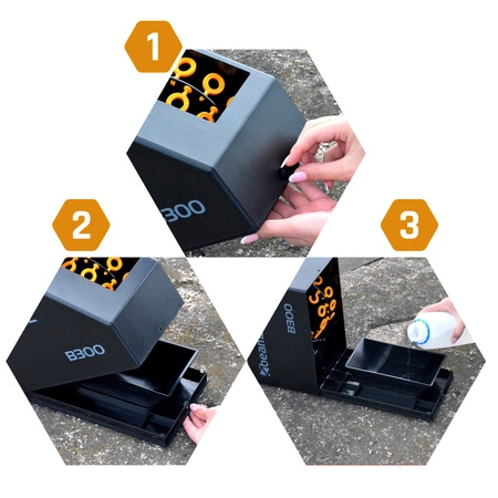 Zestaw: Wytwornica baniek B300 pilot z płynem i belką LED UV BUV123 Beamz