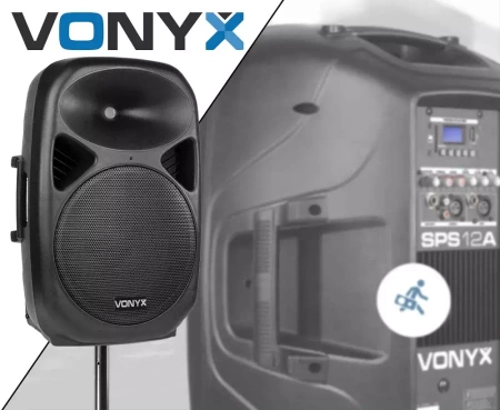 Kolumna aktywna PA 12'' BT USB SPS12A Vonyx+ statyw pilot mikrofon