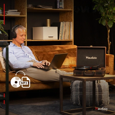 Gramofon w walizce RP114W Audizio brązowy