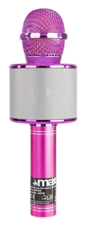 Mikrofon karaoke z głośnikami BT MP3 MAX KM01 różowy