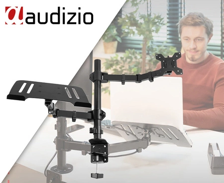 Pojedyncze ramię do monitora 13"-32" z podstawką na laptop CMA10L Audizio