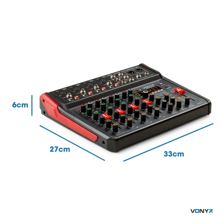 Mikser muzyczny 8-kanałowy REC BT DSP USB VM-KG08 Vonyx