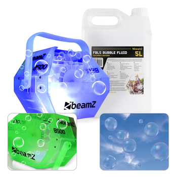 Wytwornica baniek mydlanych BeamZ B500 LED RGB+ płyn do baniek 5L