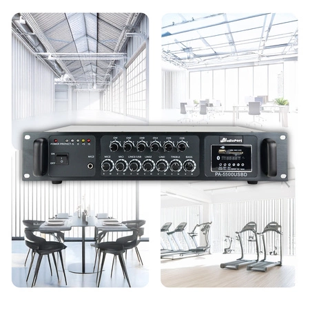 Wzmacniacz audio 6-strefowy 500W/100V PA-5500 Audioport