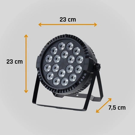 Reflektor PAR LED DMX Firefog LUMITEC 180 18x RGBWAU LED 6-w-1