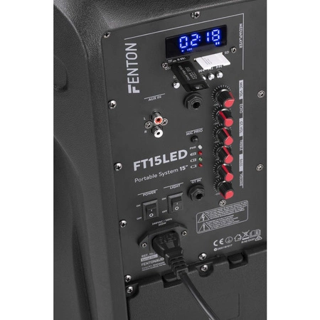 Kolumna mobilna z mikrofonem Fenton FT15LED 15" 800W