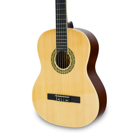 Zestaw: Gitara klasyczna naturalna 4/4 39" Golden Guitar+ pokrowiec tuner struny kostki