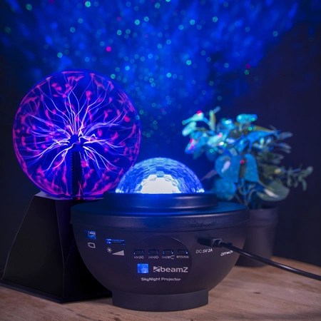 Zestaw imprezowy/ Kula plazmowa + Projektor z głośnikiem półkula SkyNight BT IRC R/G