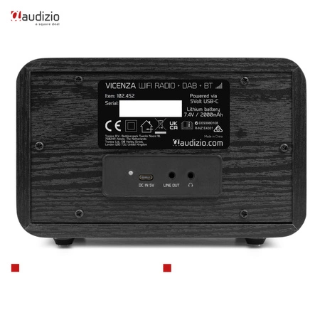 Radio internetowe Vicenza WIFI DAB+ FM akumulator czarne