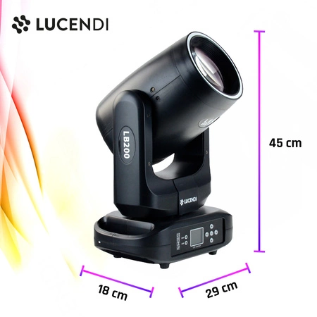 Zestaw: 4x Głowa ruchoma LB200 Beam 200W LED Lucendi+ dedykowane case