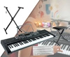 Zestaw: Keyboard 61 klawiszy bateryjno-sieciowy+ statyw+ stołek+ naklejki na klawisze