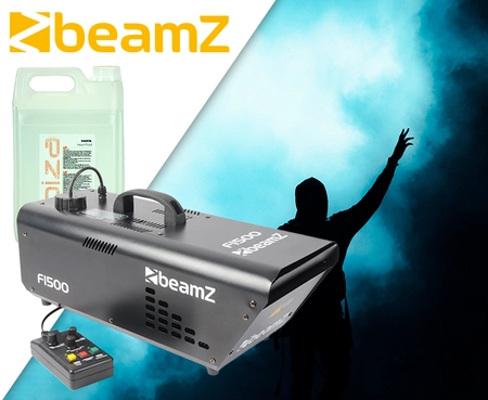 Zestaw: Wytwornica dymu HAZER 1500W F1500+ płyn do dymu 5L