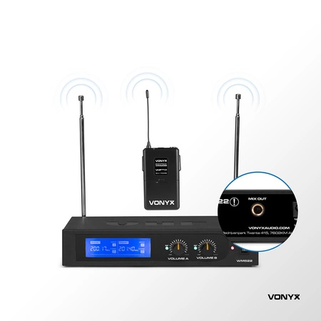 Zestaw mikrofonów nagłownych VHF Vonyx WM522B