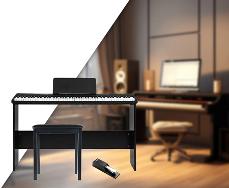 Zestaw: Pianino cyfrowe ważone pełnowymiarowe 88-klawiszowe RhapsodyDP88P Max + statyw+ ławka