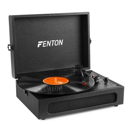 Gramofon w walizce RP118B Fenton wejście/wyjście BT czarny