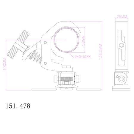 Zestaw 10x Zacisk spustowy BC50B-75M Czarny Beamz