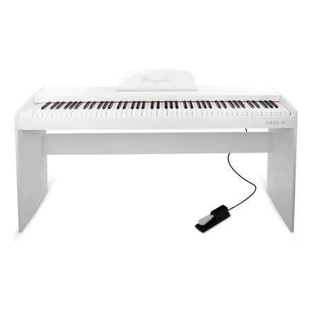 Pianino cyfrowe 88 dynamicznych klawiszy ze statywem ARIA II białe Mielczewski
