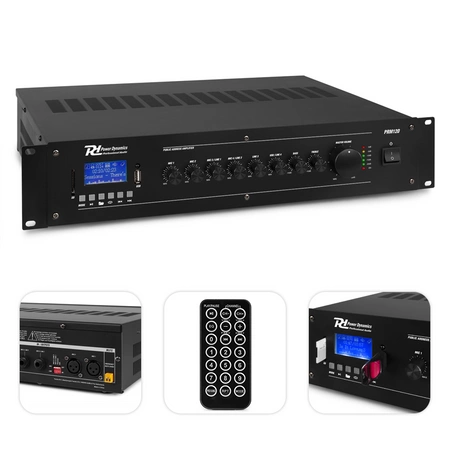 Wzmacniacz instalacyjny z mikserem 100V 120W PD PRM120