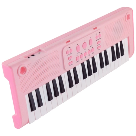 Keyboard 37 klawiszy edukacyjny dla dziecka z mikrofonem na statywie BD-375 BDMusic różowy