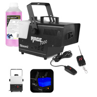 Zestaw: Wytwornica dymu 1000W Rage1000 +płyn do dymu gęstego 1L BeamZ