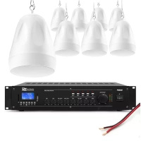 Zestaw głośników wiszących 8 x 6.5" PDS65W biały + wzmacniaczem PRM360