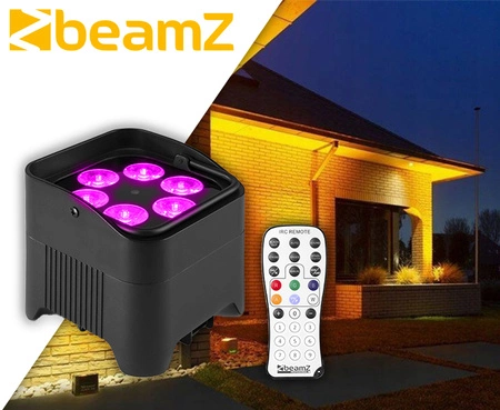 Oświetlacz Bateryjny LED BBP96S Uplight Par 6x12W RGBWA-UV z bezprzewodowym DMX