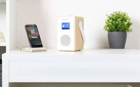 Przenośne radio DAB+ Modena z akumulatorem 2000 mAh BT5.0 jasne drewno