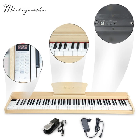 Pianino cyfrowe 88 klawiszy z nogami VIRELAI ciemnobrązowe Mielczewski