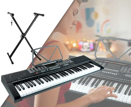 Zestaw: Keyboard 61 klawiszy bateryjno-sieciowy+ statyw