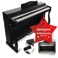 Pianino cyfrowe ze statywem 88 dynamicznych klawiszy NOCTURNO czarne Mielczewski