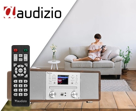 Radioodtwarzacz Avola CD/BT/DAB+/WIFI brązowo-biały Audizio