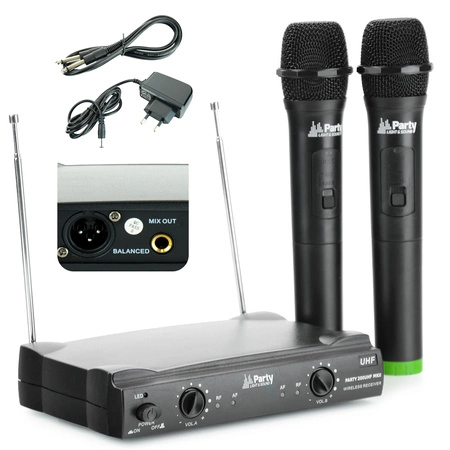 Bezprzewodowy zestaw 2x mikrofon PARTY-200UHF-MKII