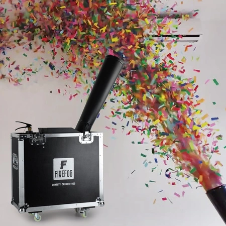 Zestaw: Działo wyrzutnia konfetti na CO2 CANNON 1000+ case Firefog+ konfetti srebrne 3x5kg