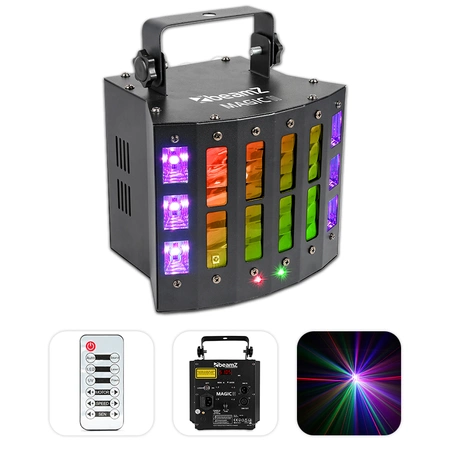 Efekt świetlny LED DERBY z laserem i stroboskopem BeamZ MAGIC2