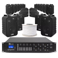 6 strefowy system instalacyjny z czarnymi głośnikami 20 x 4" BV40B