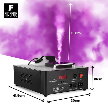 Zestaw: Wytwornica dymu pionowego LED 1500W Titan1500LED pilot DMX/ Firefog + płyn 1L