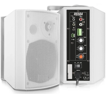 Kompletny nagłośnieniowy zestaw multimedialny 100W BT 2szt DS50AW biały Power Dynamics
