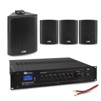 Zestaw czarnych głośników naściennych 4 x 5.25" BC50V z wzmacniaczem