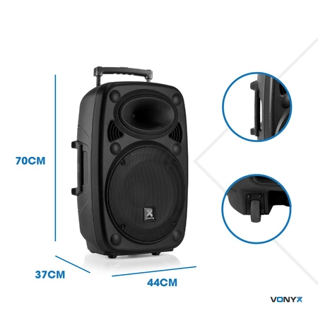 Kolumna z mikrofonami/ nagłośnienie mobilne Verve46 15”Vonyx+ pokrowiec