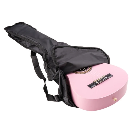 Gitara klasyczna 1/4 dla dziecka różowa SoloArt Max+ akcesoria
