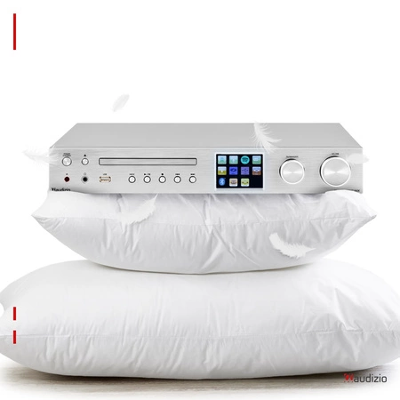 Radio internetowe DAB CD ze wzmacniaczem Bolzano Audizio srebrne