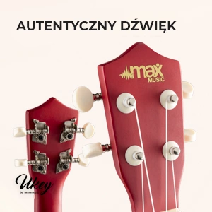 Zestaw: Ukulele sopranowe Max UKEY naturalne+ tuner dwie kostki struny pokrowiec
