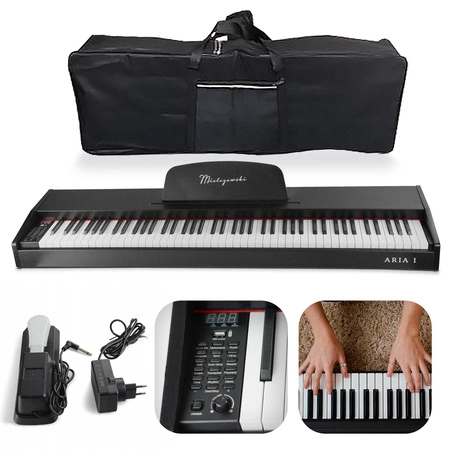 Zestaw: Pianino cyfrowe 88 klawiszy Aria I Mielczewski+ dedykowany pokrowiec