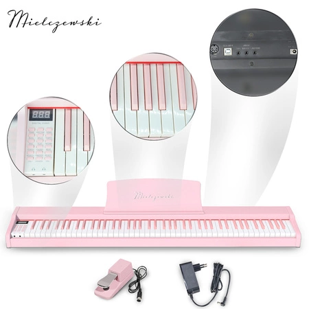 Pianino cyfrowe dynamiczne TIENTO różowe Mielczewski