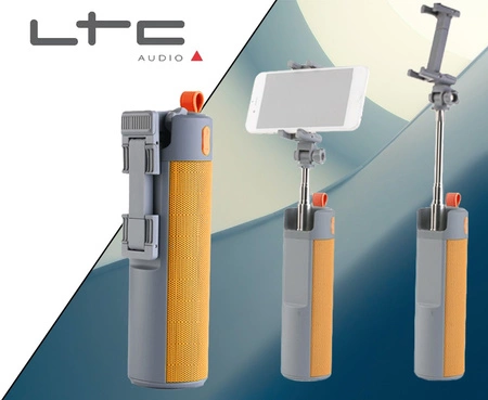 Przenośny głośnik wielofunkcyjny BT FREESOUND z selfie stick pomarańczowy