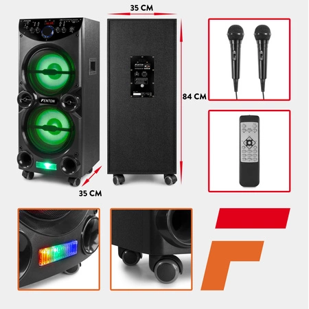 Aktywna kolumna karaoke 2x 10" LED LIVE2104 Fenton