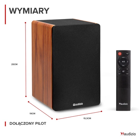 Zestaw aktywnych głośników półkowych KS01 80W, drewno