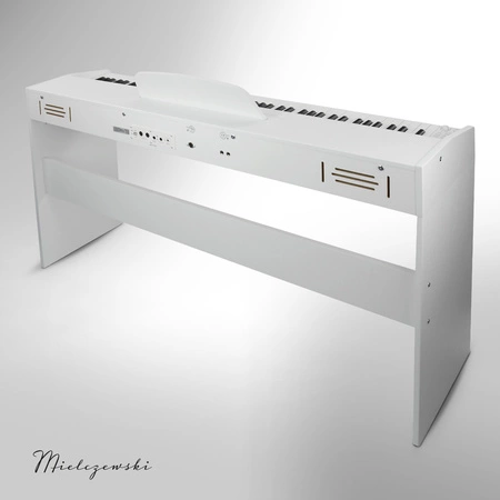 Pianino cyfrowe 88 dynamicznych klawiszy ze statywem ARIA II białe Mielczewski